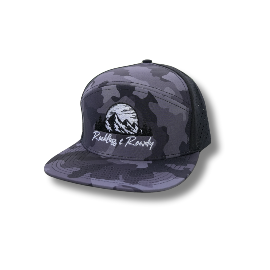 Osprey SnapBack Mountain Logo- Black Camo