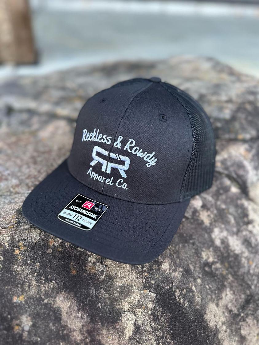 Richardson 112 Trucker Hat Apparel Co. Logo - Black