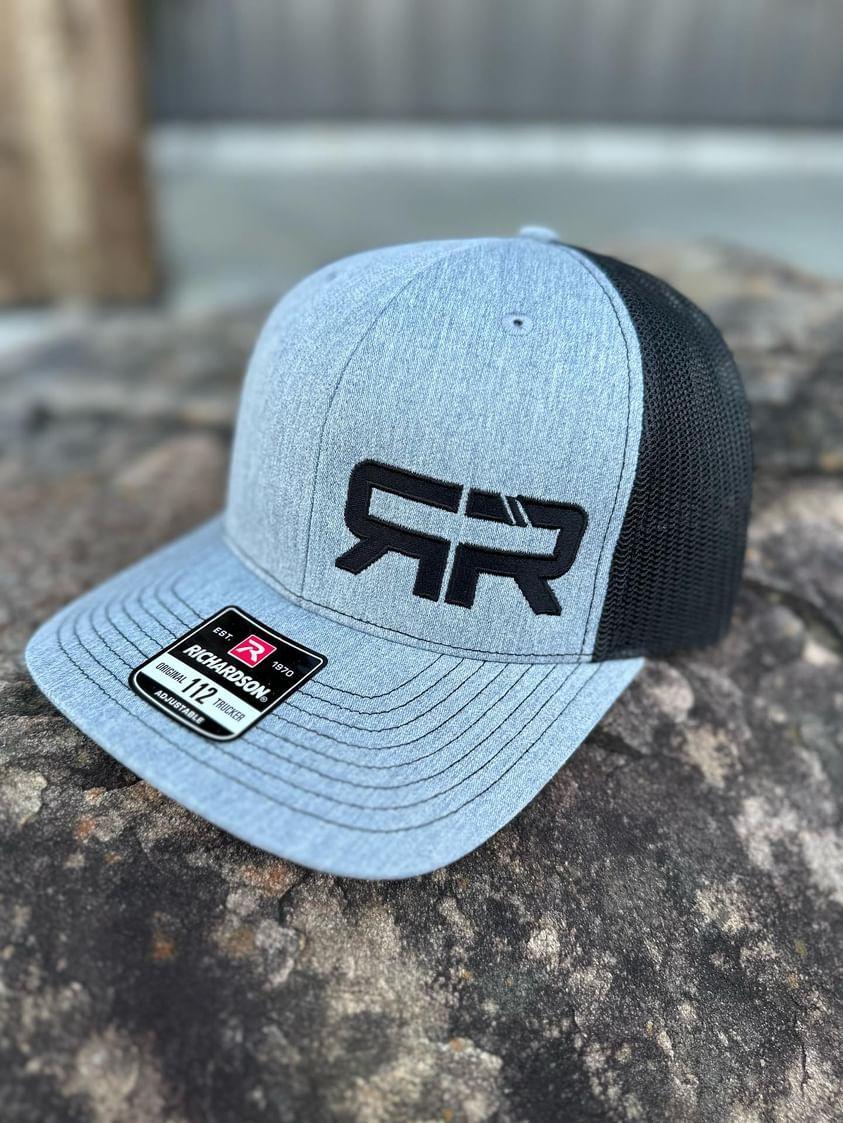 Richardson 112 Trucker Hat RR Logo - Heather Grey/black